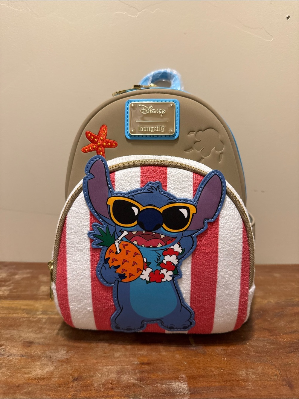 Disney Stitch Beach Loungefly Mini Backpack